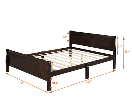 Platform Bed Frame Mattress Foundation Sleigh Bed With Headboard / Footboard / Wood Slat Suppor