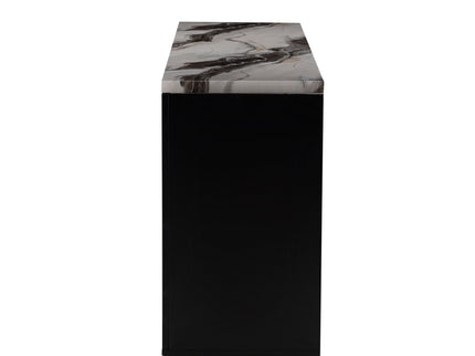 Stacey - Buffet With Storage Drawers And Marble Detailing - Black / Marble