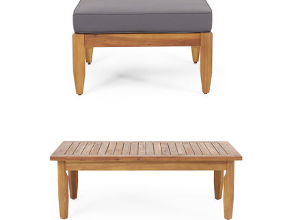 Bianca - Outdoor 3 Seater Sofa Chat Set With Ottoman - Teak