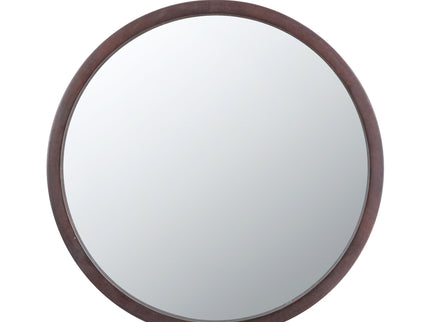 Circle Wall Mirror With Wooden Frame, Wall Mirror For Living Room