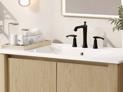 Modern Bathroom Vanity With Rectangle Ceramic Sink, Soft Closing Doors