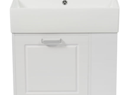 Modern Wall Mounted Bathroom Vanity With Sink, Soft Close Drawer, Adjustable Shelf, Toilet Paper Holder