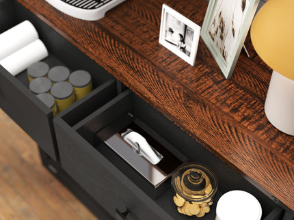 Double Tilt Out Trash Cabinet With Hideaway Drawer And Barn Door Style