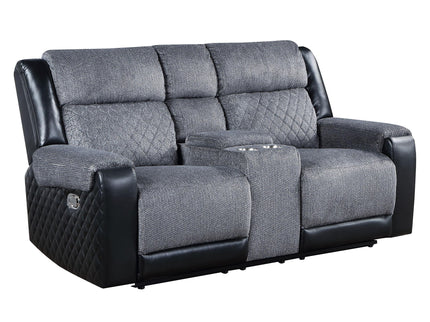 Alicia - Console Reclining Loveseat - Gray Black