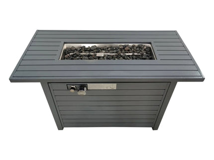 Propane Outdoor Fire Pit Table With Lid High-Quality Materials - Gray