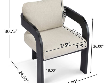 Dining Chairs With Pillow Back (Set of 2) - Beige / Black
