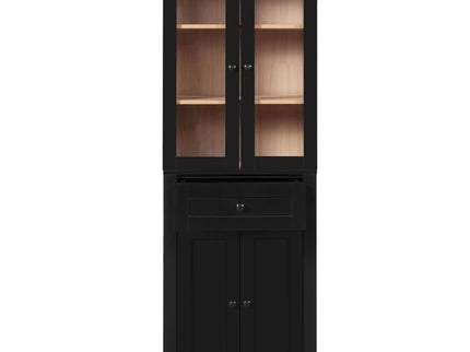 Bathroom Vanity & Tall Storage Cabinet Set With Doors, Adjustable Shelves, Soft Close Hinges, Sink