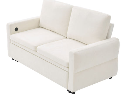 Convertible Sofa Bed Loveseat With Adjustable Backrest And USB Ports