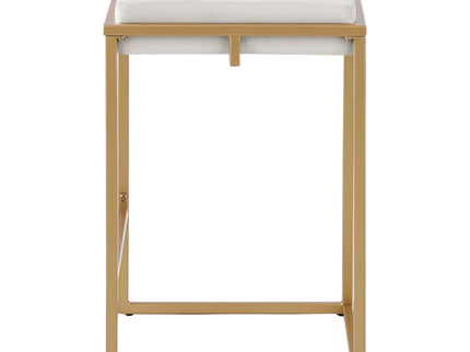 Square Counter Height Stools (Set of 2) - Beige / Gold