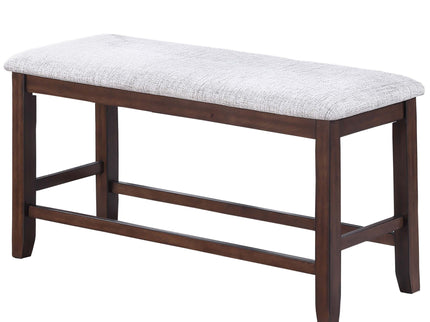 6 Piece Counter Height Dining Set Table With Storage Ladder Back Chairs And Bench - Walnut