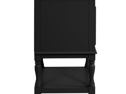 Modern Bathroom Vanity With Sink, Rectangular Cabinet With Open Shelf And Closed Storage