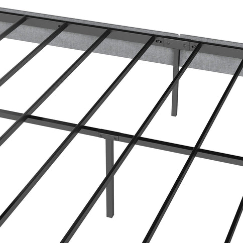 Upholstered Platform Bed Frame With Headboard, No Box Spring Needed, Underbed Storage