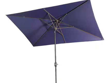 Rectangular Patio Umbrella With Crank Tilt, Polyester UV-Resistant Canopy