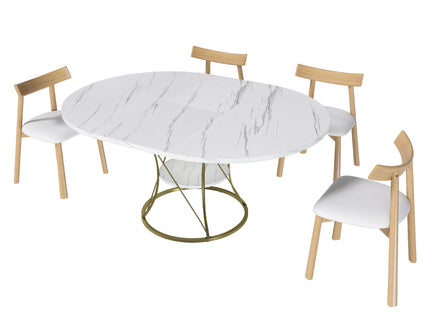 Round Extendable Dining Table Set With Chairs