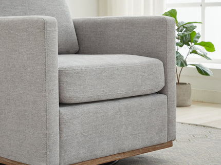 Modern Square Upholstered Swivel Accent Chair With Metal Base