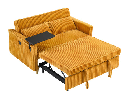 Pull Out Sofa With Movable Tabletop And USB Ports