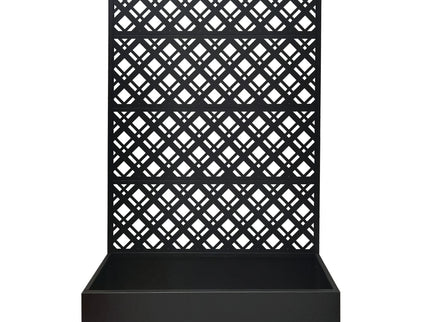 Rhombus Planter Raised Garden Bed With Trellis For Climbing Plants - Black
