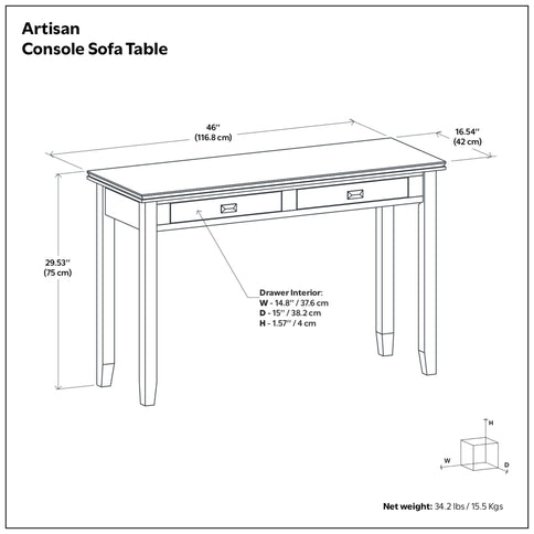 Artisan - Handcrafted Console Sofa Table