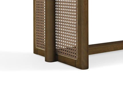 Dining Bench With Rattan Weave