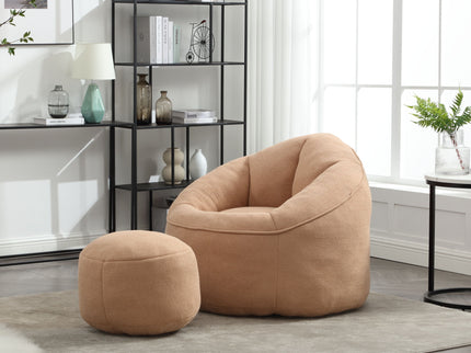Bedding Bean Bag Sofa Chair High Pressure Foam With Footrest