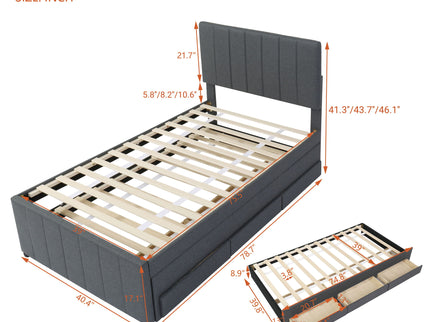 Upholstered Design Platform Bed With Trundle