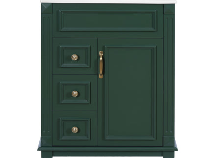 Bathroom Vanity With Sink, Compact Cabinet & 2 Drawers And Adjustable Shelf