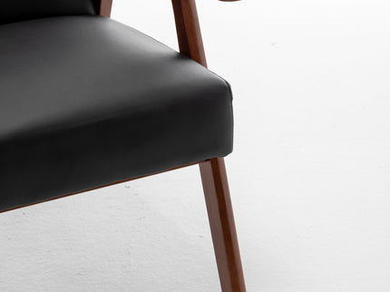 Mid Century Modern Accent Chair With Solid Wood Frame And Extra Thick Backrest