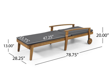 Jason - Chaise Lounge Adjustable Acacia Wood Outdoor Furniture