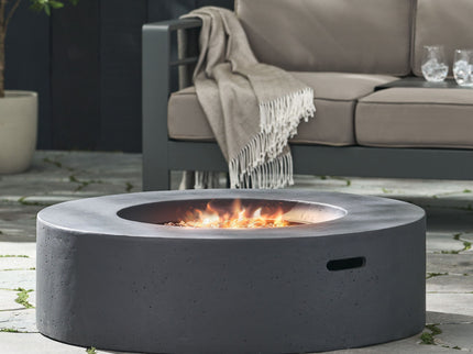 Modern Lightweight Concrete Outdoor Circular Fire Pit 50, 000 Btu