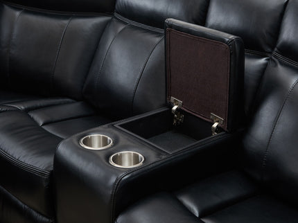 Jupiter - Leather Sectional - Black