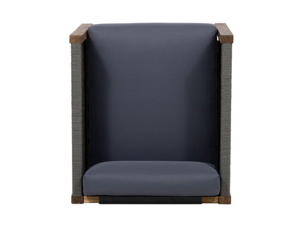 Outdoor Club Chair With Rattan Rope Wave - Dark Gray