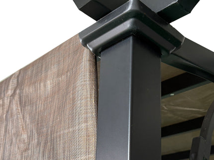 13' X 7.7' Outdoor Pergola Sun Shade Cover Cloth Patio Canopy Hdpe Permeable With Grommets - Brown