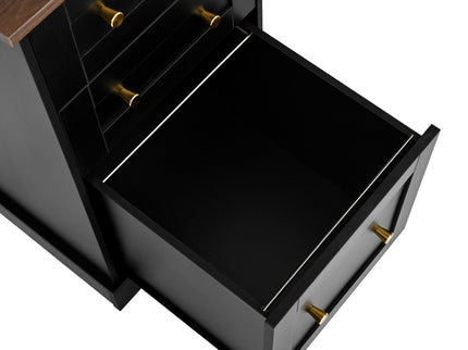 Space Saving L-Shaped Computer Desk With Keyboard Tray & Charging Stations