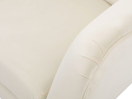 Style Velvet Arm Chair With Wingback And Flared Arms - Ivory