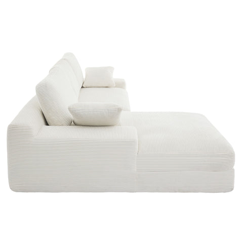 Compressed Sofa With 3 Back Cushions, 2 Throw Pillows