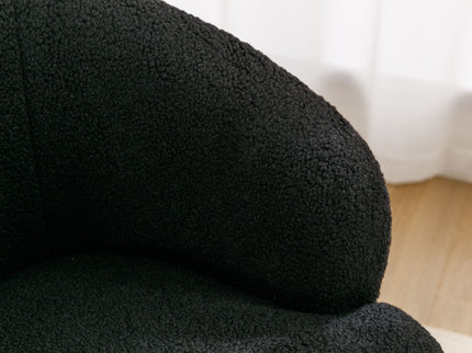 Teddy Fabric Swivel Accent Armchair Barrel Chair With Powder Coating Metal Ring