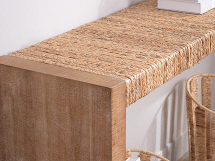 Console Table, Handwoven Top - Antique Natural / Natural