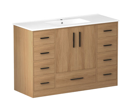 Bathroom Vanity With Abundant Storage 2 Soft Close Doors And 9 Drawers