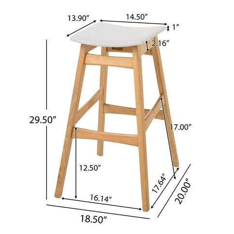 Modern Bar Stool Set With Upholstered Seating