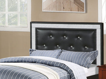 Glamours Style Bed With Diamond Tufted Padded Headboard