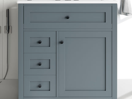 Modern Bathroom Vanity With Sink, 3 Drawers And Adjustable Shelf
