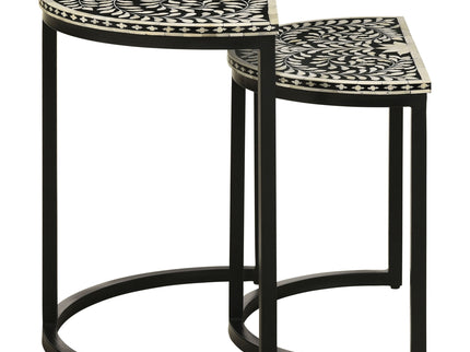 Allura - 2 Piece Demilune Nesting Table Set - Black