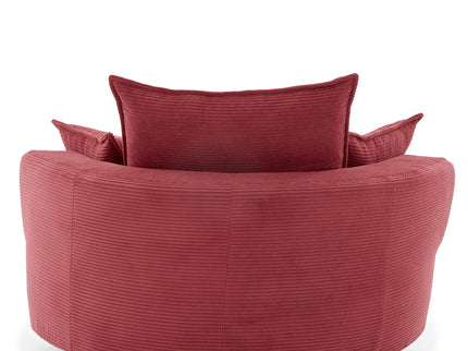 360° Swivel Accent Barrel Chair With Dual Layer Cushion And 3 Removable Pillows