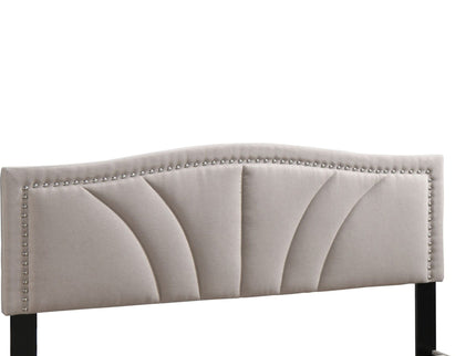 Bed With Nailhead Trim Accents, Upholstered Platform Frame