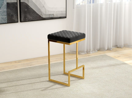 Joel - Upholstered Stool - Black / Gold