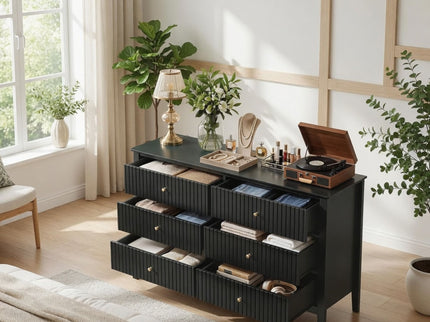 Modern 6 Drawer Fluted Dresser