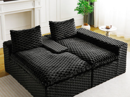 Modular Sofa, Convertible Twin Seat With Chaise Lounge