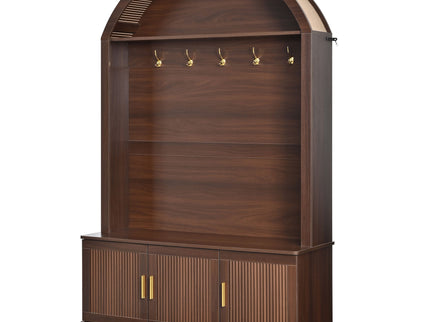 Arched Top Hall Tree With 5 Hooks
