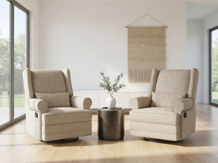 Extra Wide Swivel Recliner Glider Chair With Footrest
