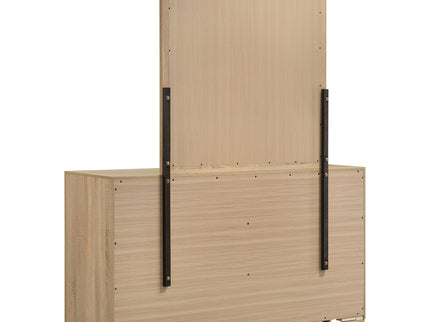 Merritt - 6 Drawer Dresser With Mirror - Light Oak
